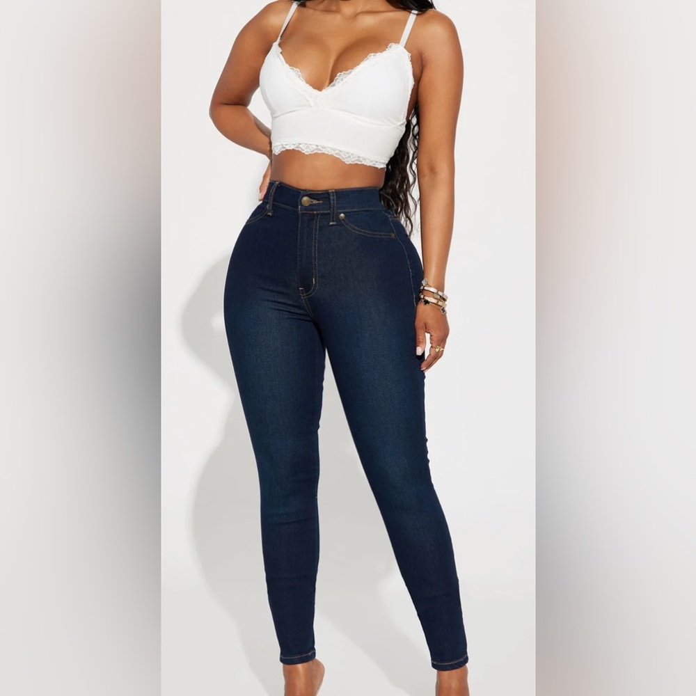 Fashion Nova Flex Game Strong High Rise Skinny Jeans - Dark Wash: Size 11